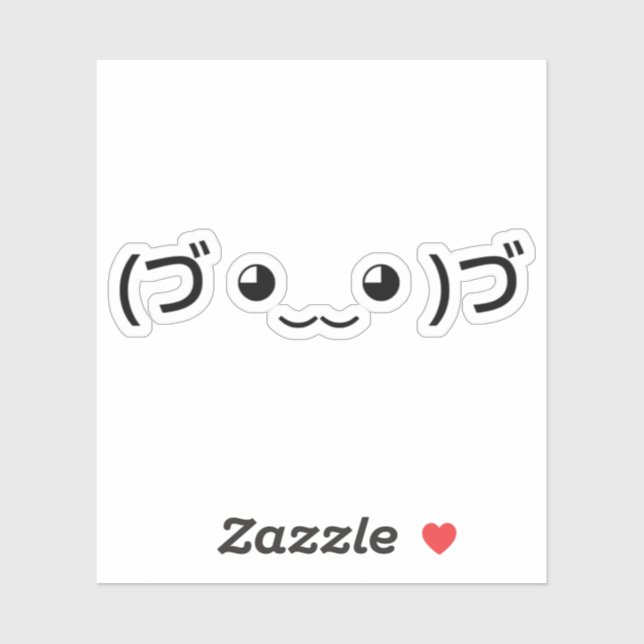 Hugging Emoticon (づ ◕‿‿◕ )づ Japanese Kaomoji Sticker