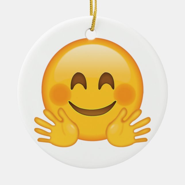 Hugging Face - Emoji Ceramic Ornament (Front)
