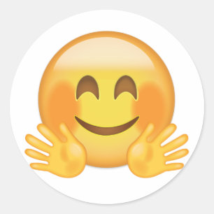 Hugging Face Emoji Classic Round Sticker