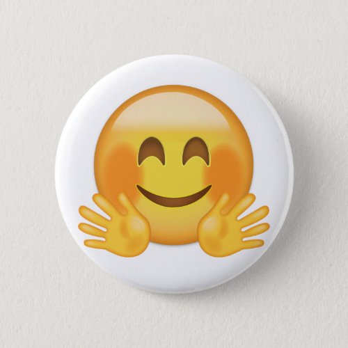 Hugging Face Emoji Pinback Button