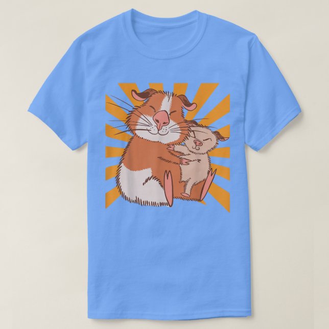 Hugging Guinea Pig Mom  T-Shirt (Design Front)