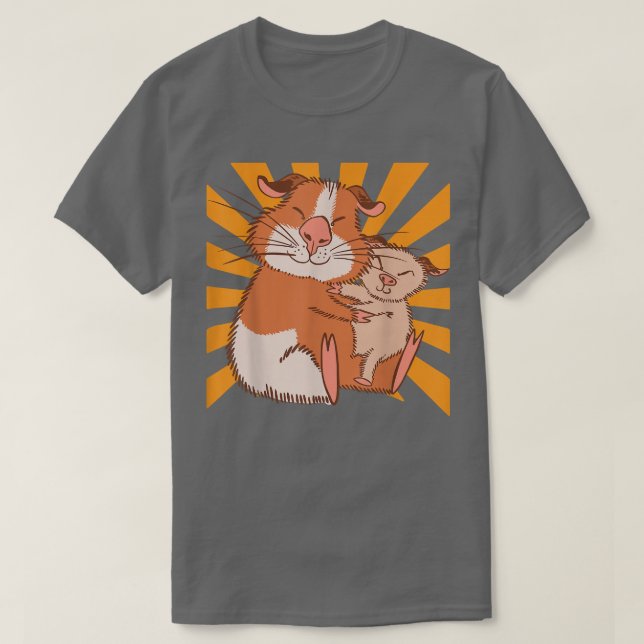 Hugging Guinea Pig Mom  T-Shirt (Design Front)