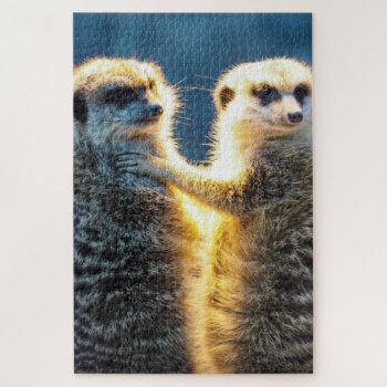Hugging Meerkat Photo Jigsaw Puzzle by RiverJude at Zazzle