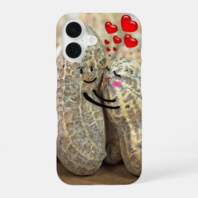 Hugging Peanuts With Red Hearts Iphone Case (Back)