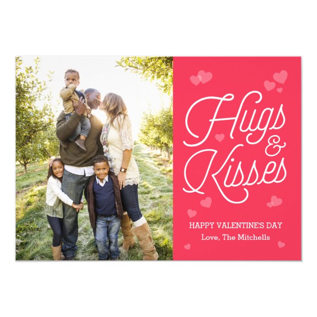 Hugging Script Valentine's Day Photo Cards