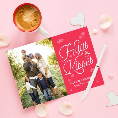 Hugging Script Valentine's Day Photo Cards