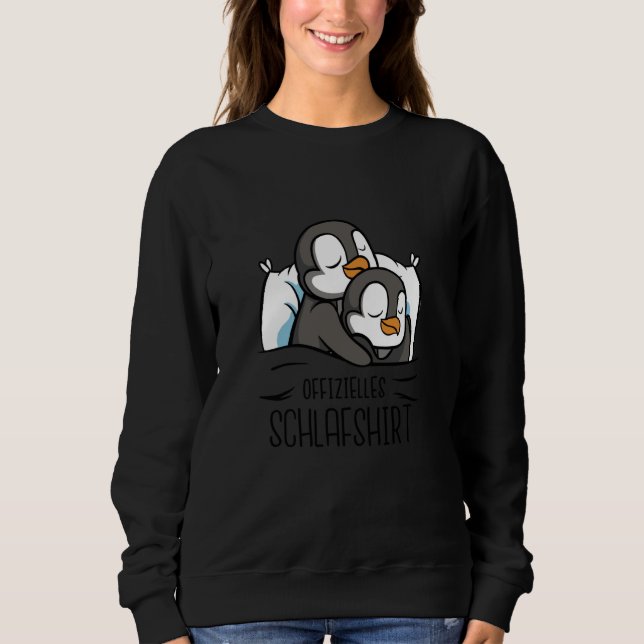 Hugging sleepy penguins cute couple sweatshirt (Front)