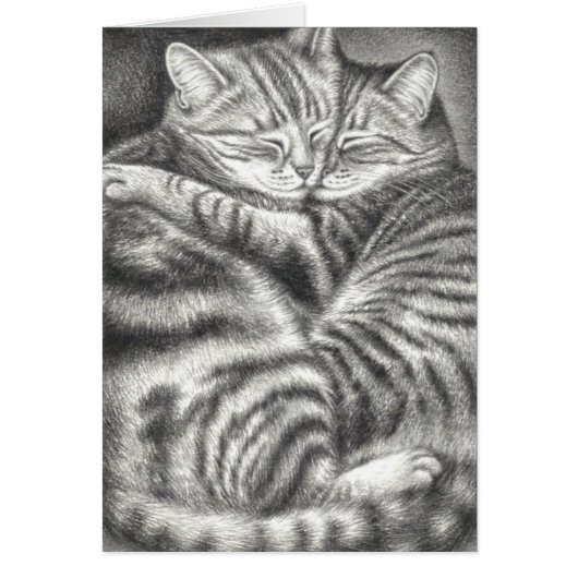HUGGING TABBY CATS CARDS (Front)