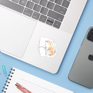 Hugging Tiny Ginger Kitten Gift for Cat Lover Sticker