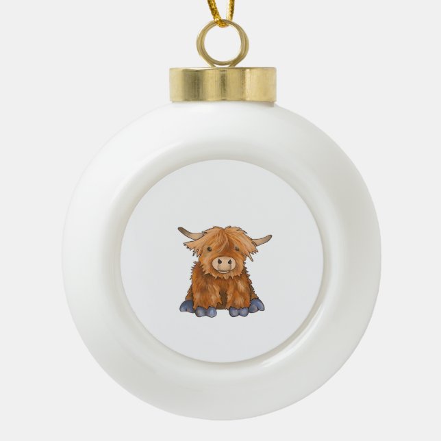 Huggy Harry - Part of my Fluffy Friends Series Cla Ceramic Ball Christmas Ornament (Front)