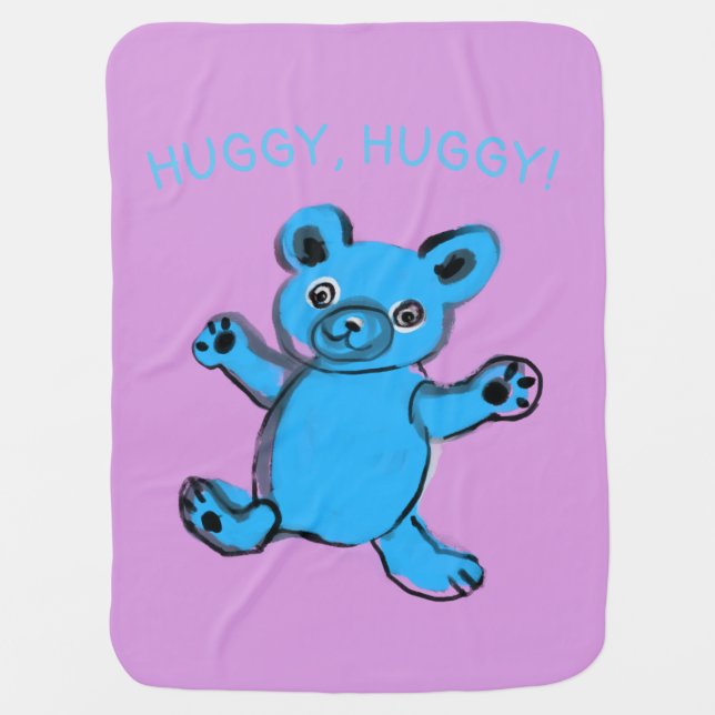 huggy, huggy, teddy bear baby blanket (Front)