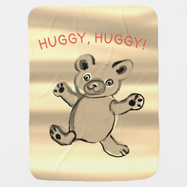 huggy, huggy, teddy bear baby blanket (Front)