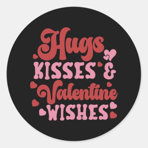 Hugh Kisses Valentine Wishes Classic Round Sticker