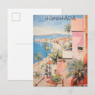 Hugharda Egypt Travel City Painting Aesthetic Postcard