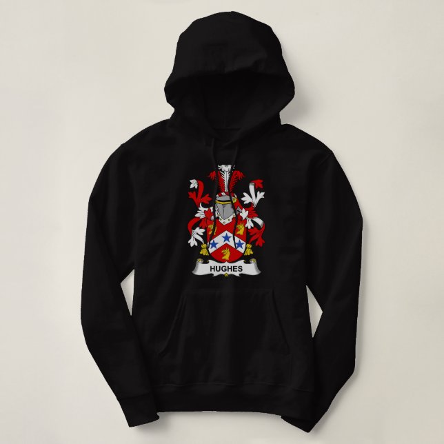 Hughes Coat of Arms Family Crest  Hoodie (Design Front)