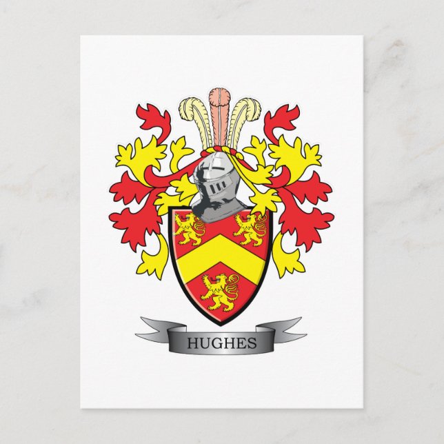 Hughes Coat of Arms Postcard (Front)
