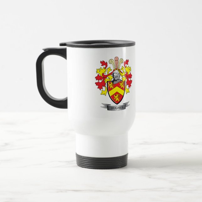 Hughes Coat of Arms Travel Mug (Left)