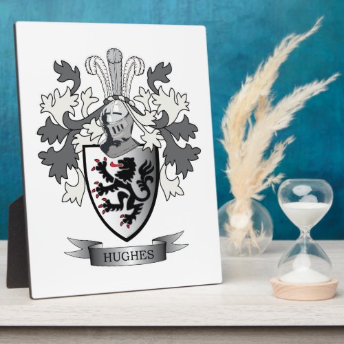 Hughes Family Crest Coat of Arms Plaque
