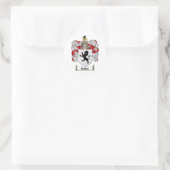 HUGHES FAMILY CREST - HUGHES COAT OF ARMS CLASSIC ROUND STICKER | Zazzle