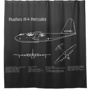 Hughes H-4 Hercules Spruce Goose - Airplane Plans  Shower Curtain