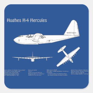 Hughes H-4 Hercules Spruce Goose - Airplane Plans  Square Sticker