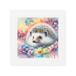 Hughs Hedgehog 180724AREF158 - Watercolor Metal Print
