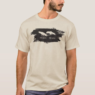 Huginn and Muninn Viking Ravens Ink Design T-Shirt