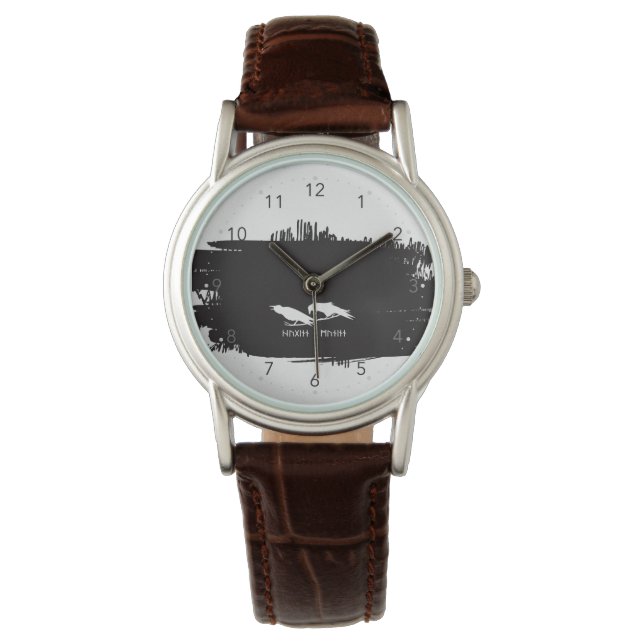Huginn and Muninn Viking Ravens Ink Design Watch (Front)