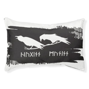 Huginn and Muninn Viking Ravens Norse Ink Pet Bed
