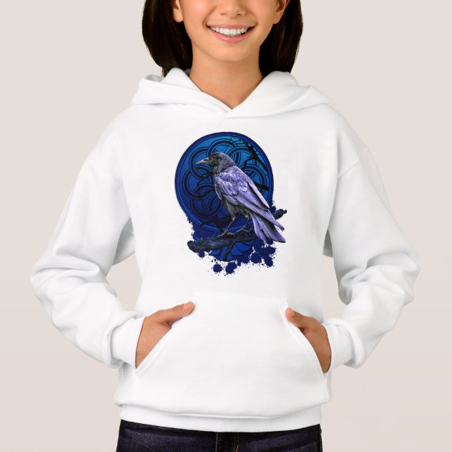 Huginn the Raven Midnight Nordic Tidings Hoodie (Front)