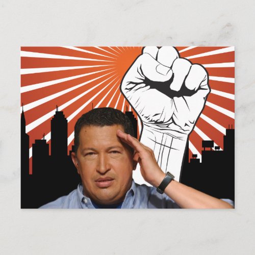 Hugo Chavez _ Hugo Salutes style Postcard