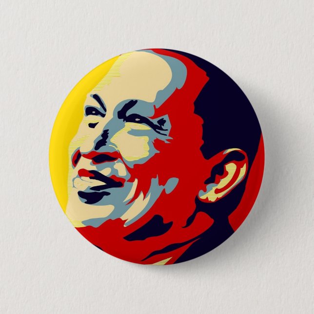 Hugo Chavez - Obama Hope style Pinback Button (Front)