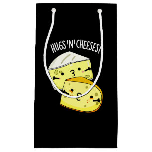 Hugs And Cheeses Funny Cheese Pun Dark BG Small Gift Bag