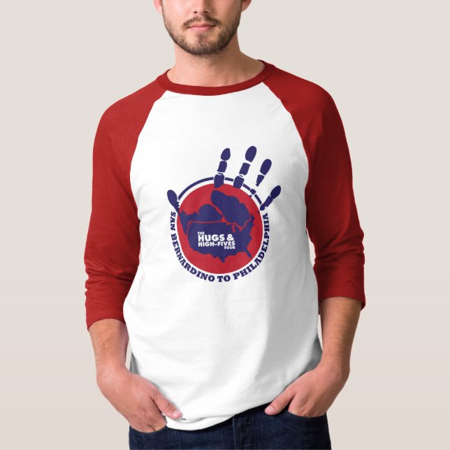 Hugs and High5s US Tour — ¾ Sleeve T-Shirt (Front)