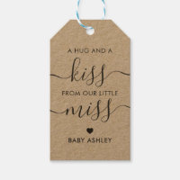 Hugs and Kiss from Our Little Miss, Baby Shower Gift Tags