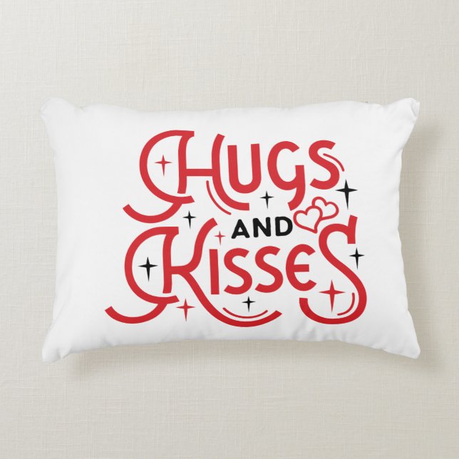 Hugs and Kisses  Accent Pillow (Front)