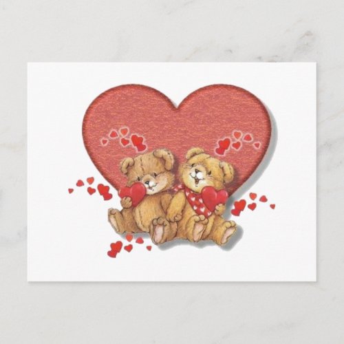 Hugs and Kisses Bears Postcard