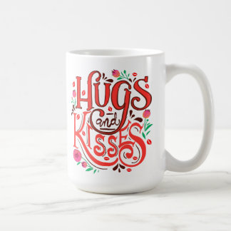 Hugs and Kisses Ceramic Mug — Floral