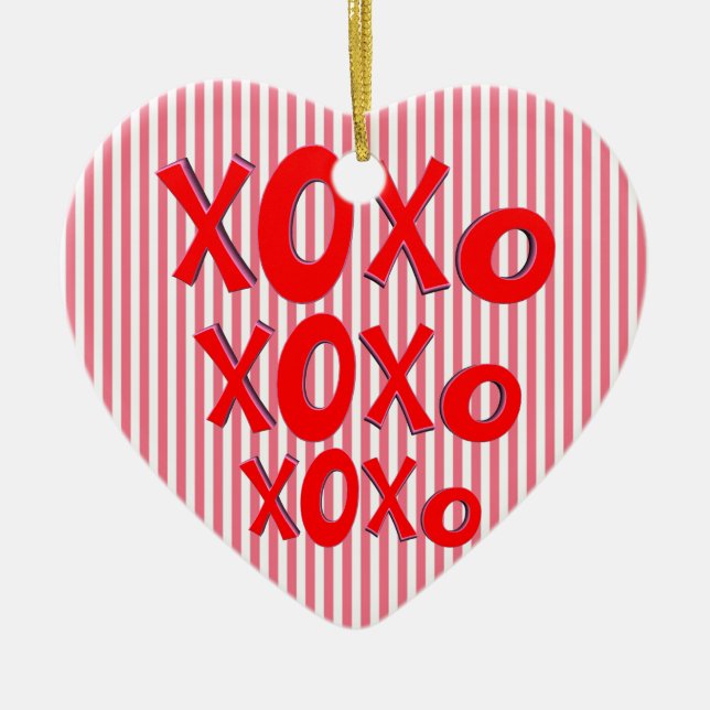 Hugs And Kisses Ceramic Ornament (Front)
