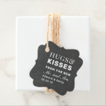Hugs and Kisses Chocolate Wedding Chalkboard Favor Tags<br><div class="desc">Custom-designed wedding favor tags featuring "Hugs and Kisses from the New Mr. and Mrs." typography design. Personalize with bride and groom's names and wedding date. Perfect for Hershey's Kisses wedding favors and gifts.</div>