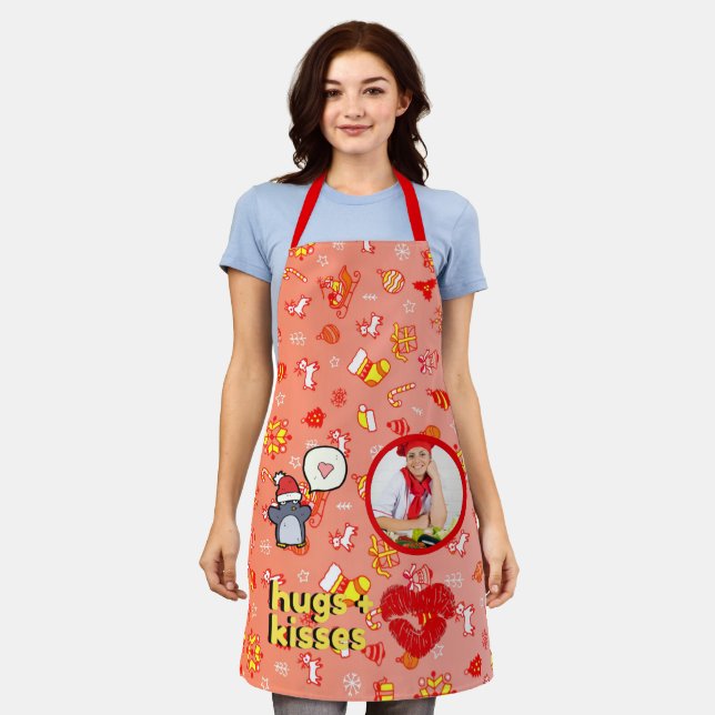 Hugs and Kisses Christmas Apron (Worn)