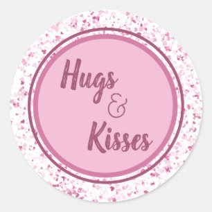 Hugs and Kisses Classic Round Sticker