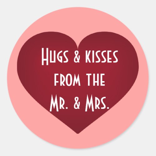 Hugs and kisses  classic round sticker