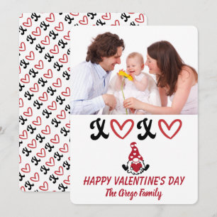 Hugs and Kisses Family Portrait Valentine's Day Holiday Card