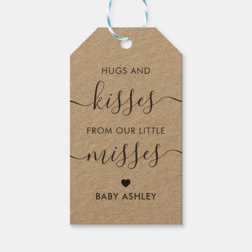 Hugs and Kisses from Our Little Misses New Baby Gift Tags