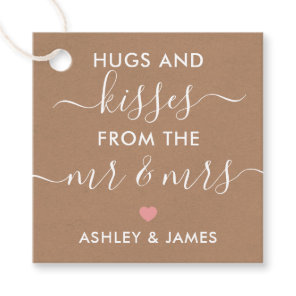 Hugs and Kisses from the Mr and Mrs Kraft & Pink Favor Tags