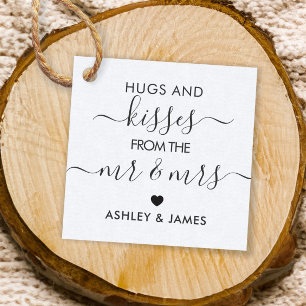 Hugs and Kisses from the Mr and Mrs Tag, Kraft Favor Tags