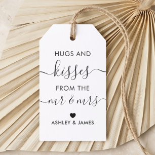 Hugs and Kisses from the Mr and Mrs Tag, Kraft Gift Tags