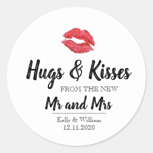 Hugs and Kisses from the new Mr and Mrs Stickers