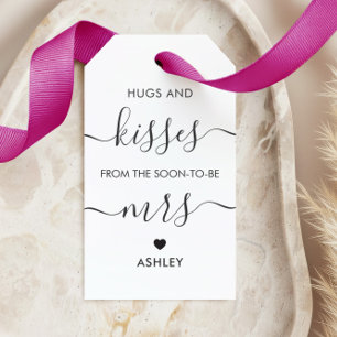 Hugs and Kisses from the Soon To Be Mrs Tag, Kraft Gift Tags